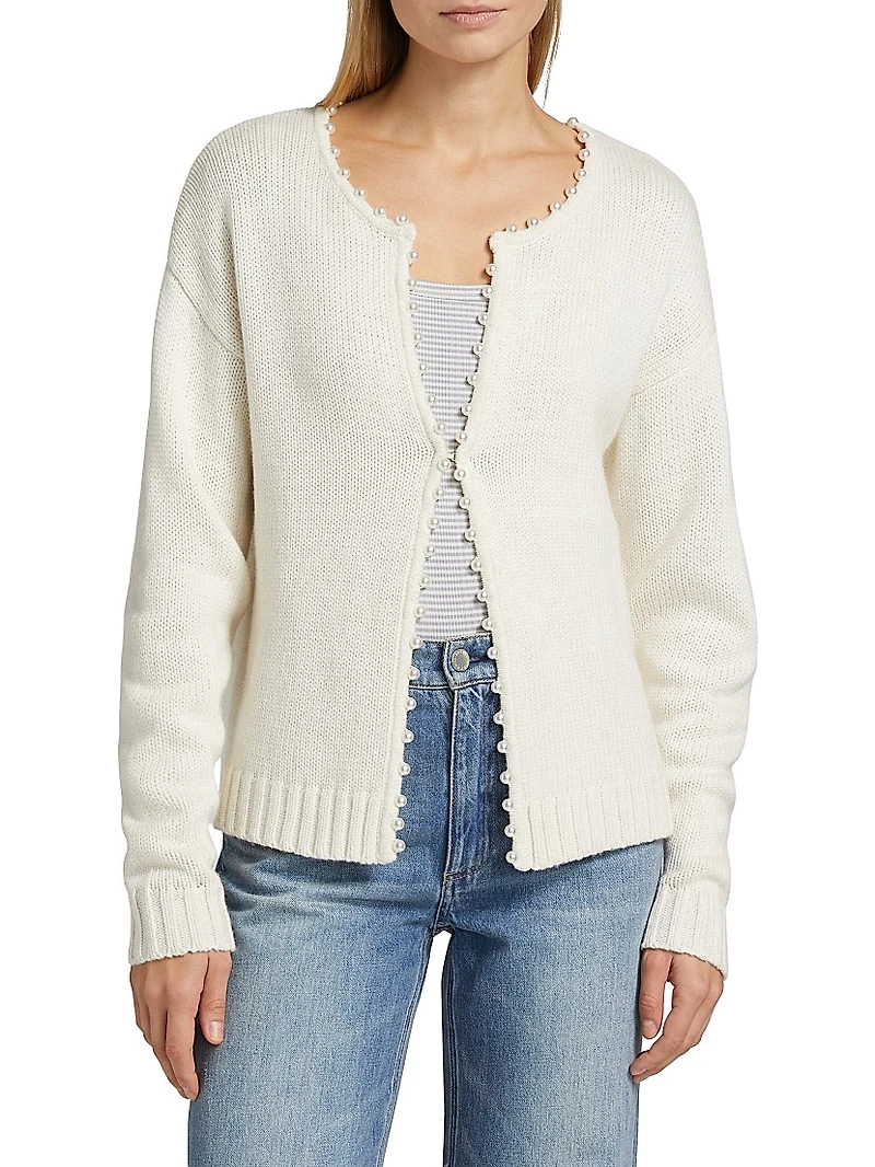 Emmy Imitation Pearl Cardigan