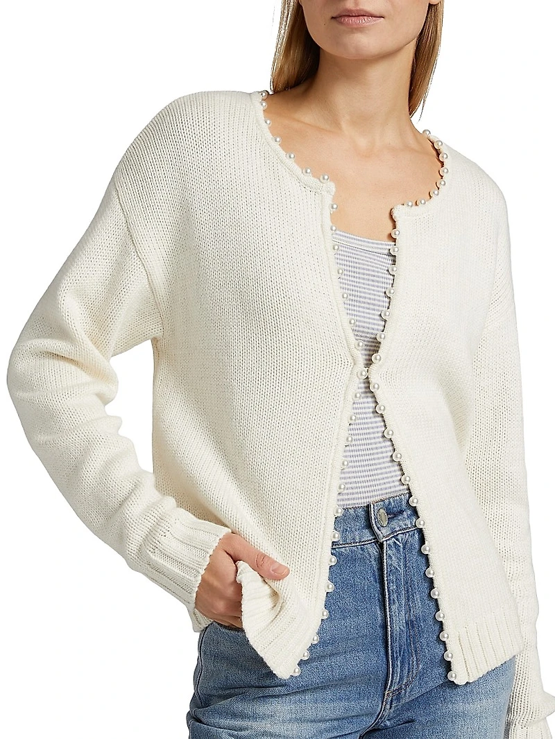 Emmy Imitation Pearl Cardigan