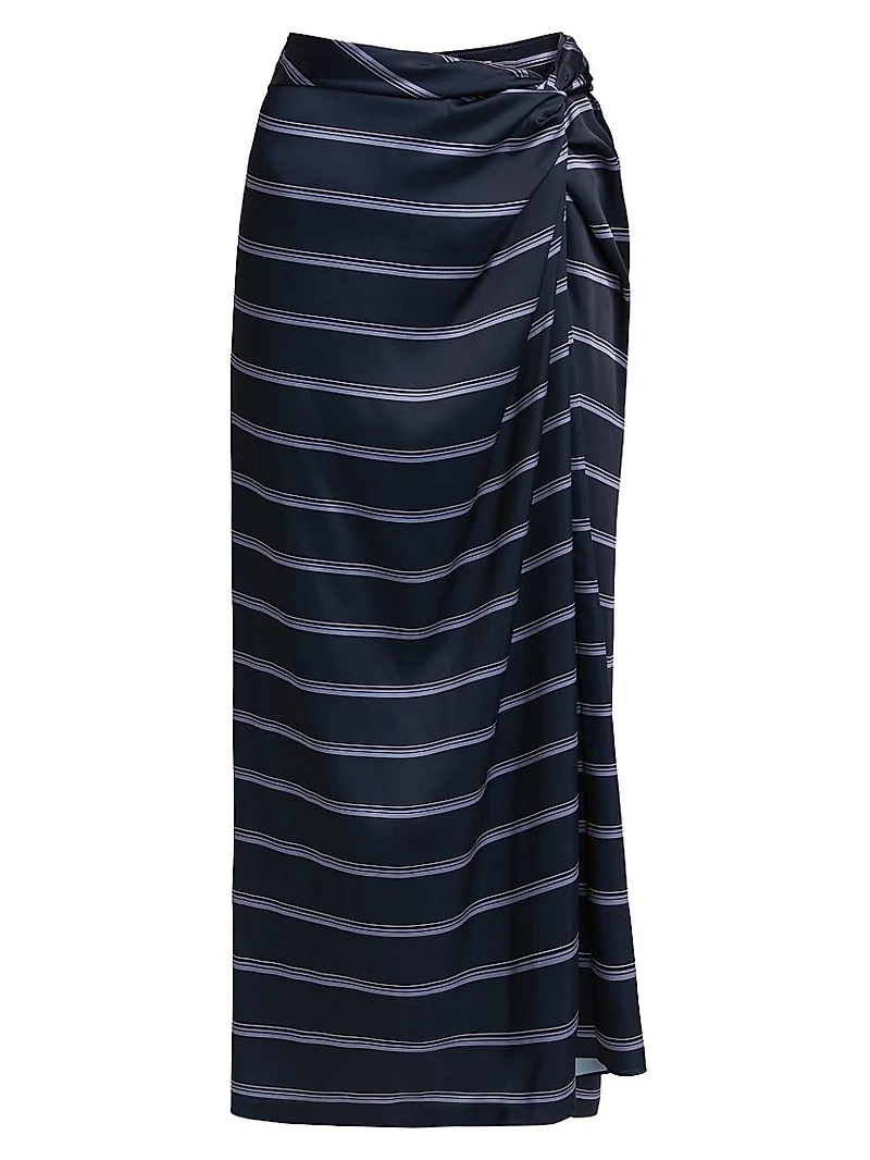 Rugby Stripe Gathered Skirt