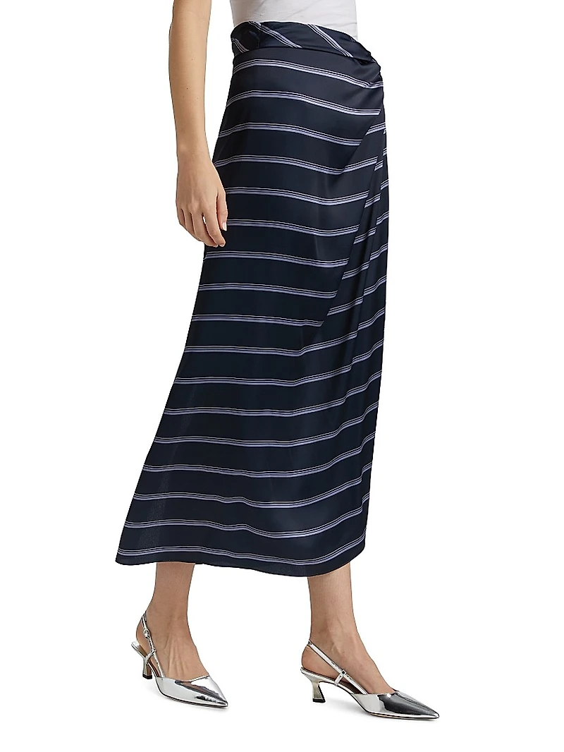 Rugby Stripe Gathered Skirt