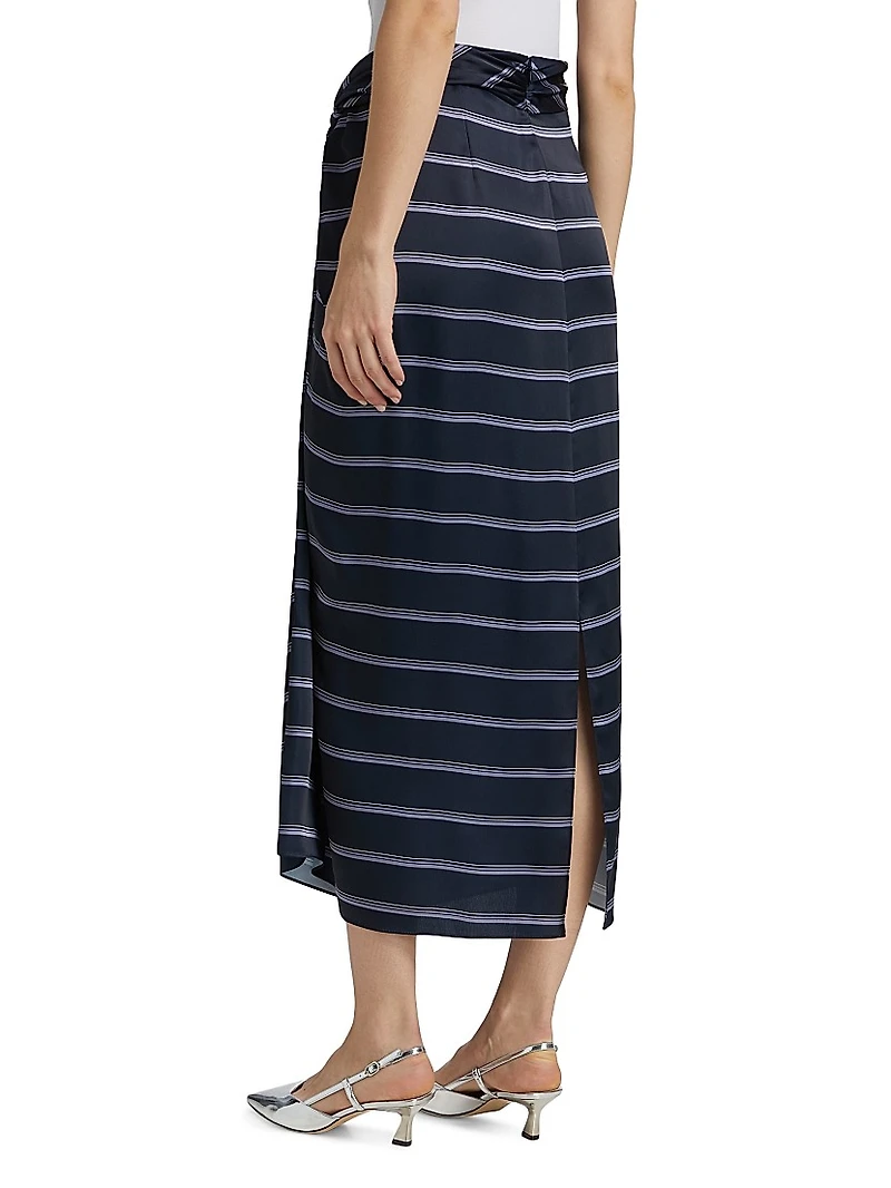 Rugby Stripe Gathered Skirt
