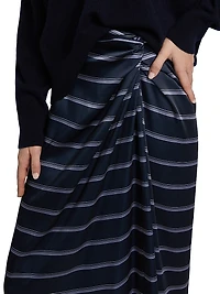 Rugby Stripe Gathered Skirt