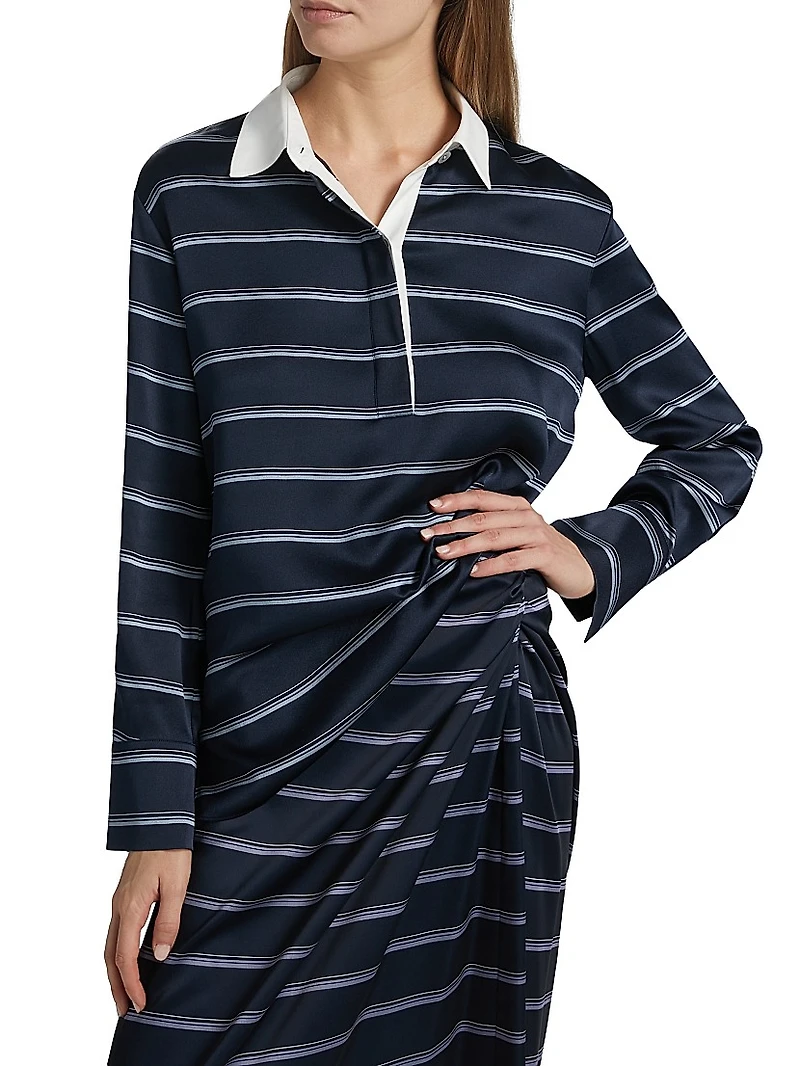 Silk Striped Rugby Shirt
