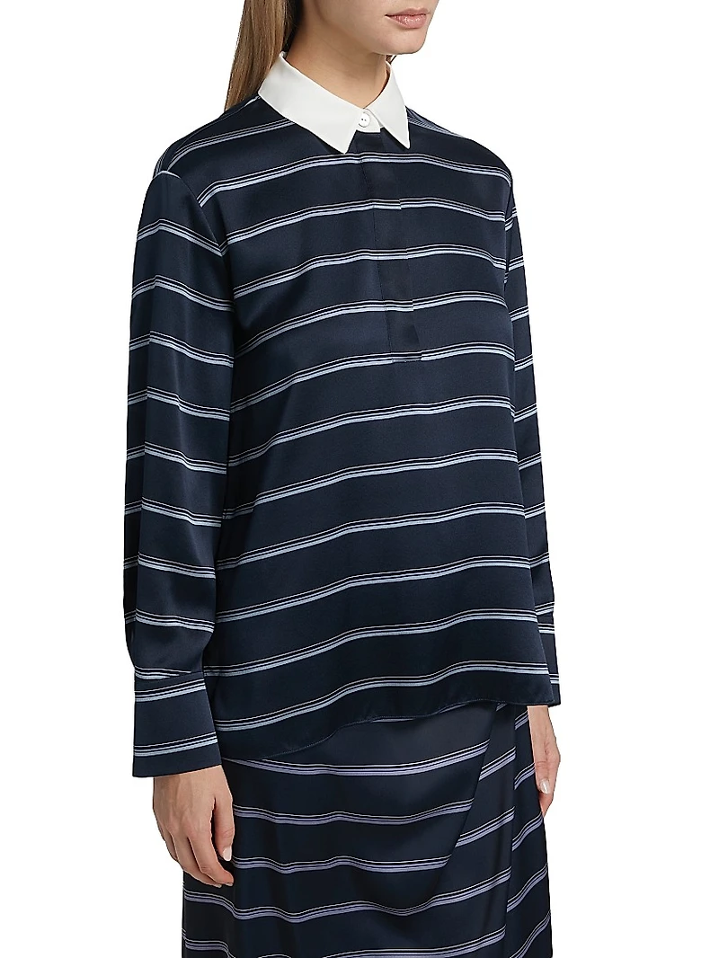 Silk Striped Rugby Shirt