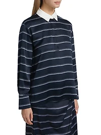 Silk Striped Rugby Shirt