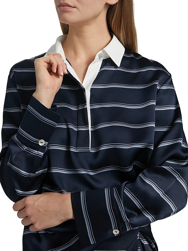 Silk Striped Rugby Shirt