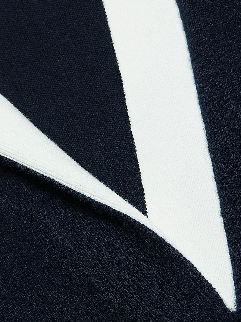 Contrast Collar Polo Sweater