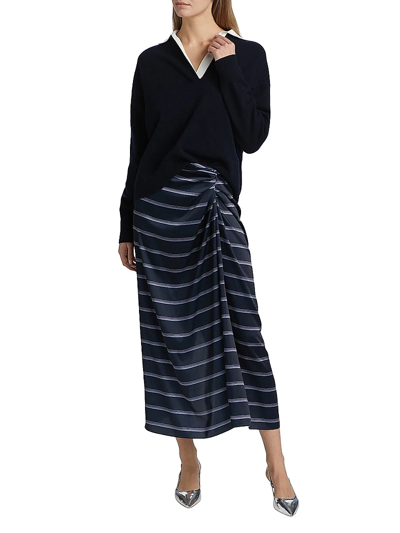 Contrast Collar Polo Sweater