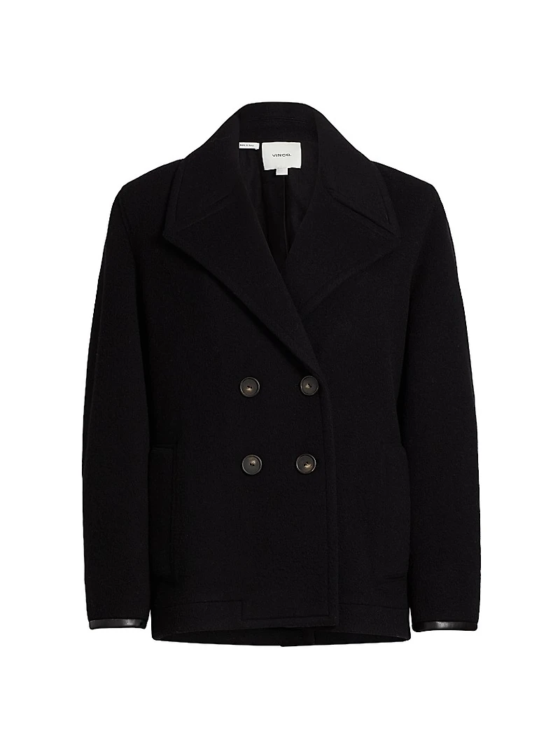 Boiled Wool Crop Peacoat