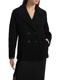 Boiled Wool Crop Peacoat