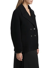 Boiled Wool Crop Peacoat