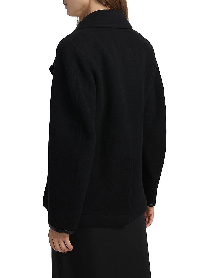 Boiled Wool Crop Peacoat