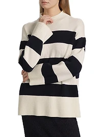 Oversized Striped Roll Neck Sweater