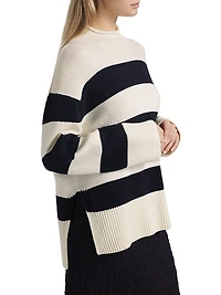 Oversized Striped Roll Neck Sweater