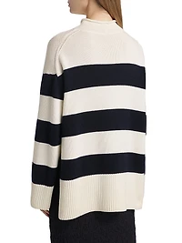 Oversized Striped Roll Neck Sweater