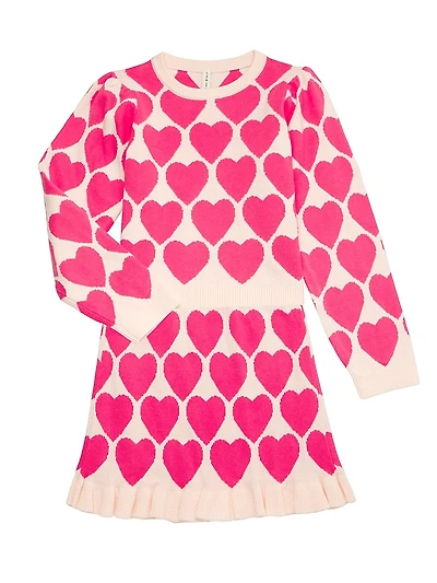 Little Girl's & Heart Sweet Knit Set