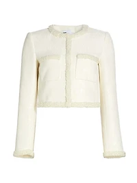Faux Pearl-Trim Bouclé Jacket