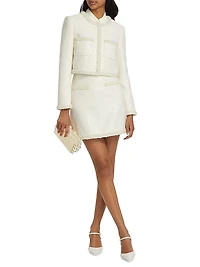 Faux Pearl-Trim Bouclé Jacket