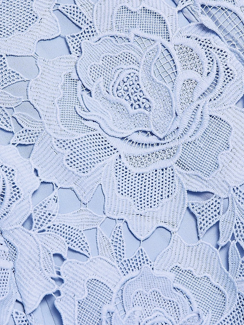 Crystal-Embellished Floral Lace Minidress