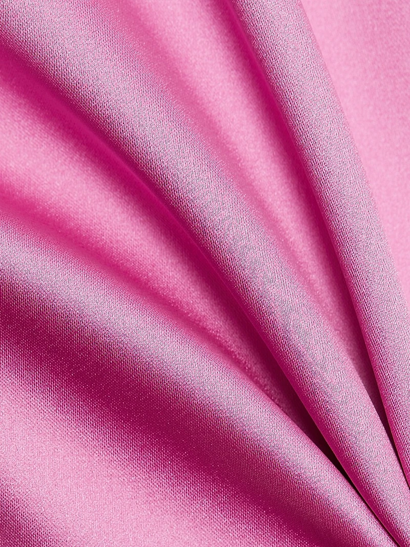 Faux-Pearl-Embellished Satin Minidress