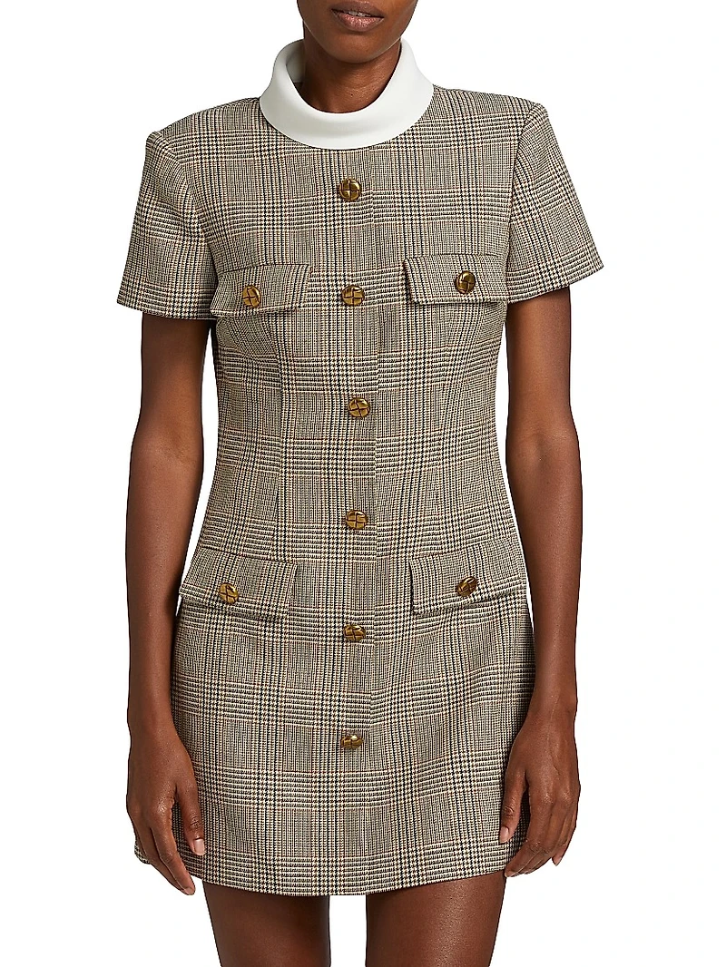 Check Wool Minidress