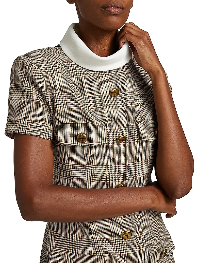 Check Wool Minidress