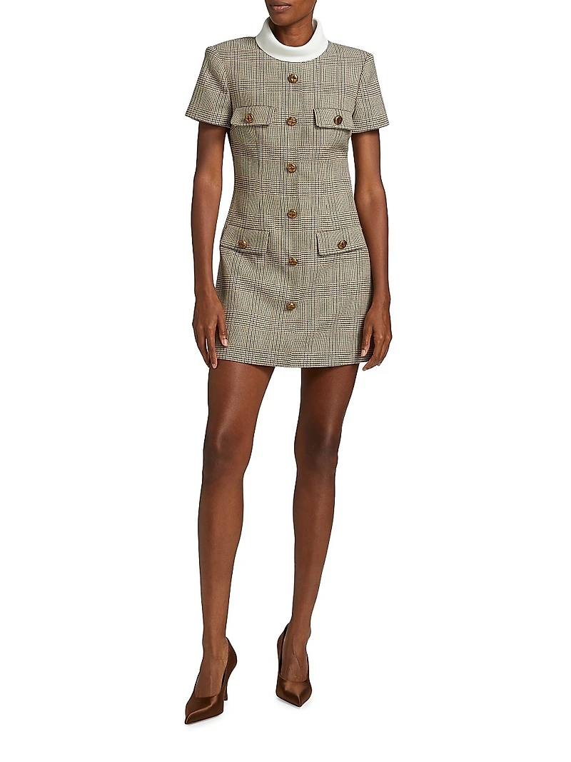 Check Wool Minidress