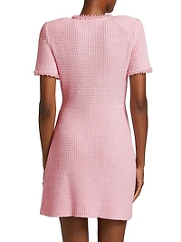 Beaded Waffle-Knit Minidress