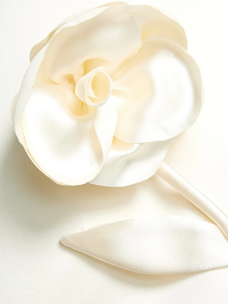 Floral Appliqué Satin Minidress