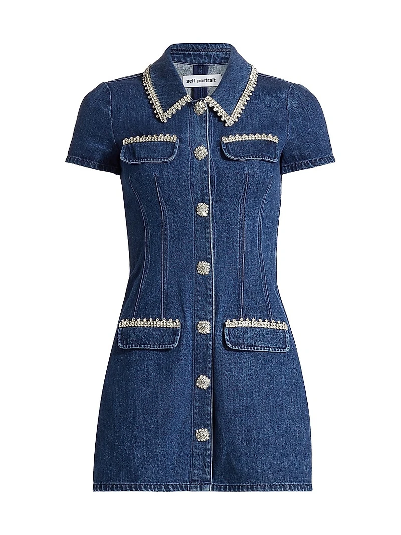 Embellished Denim Minidress