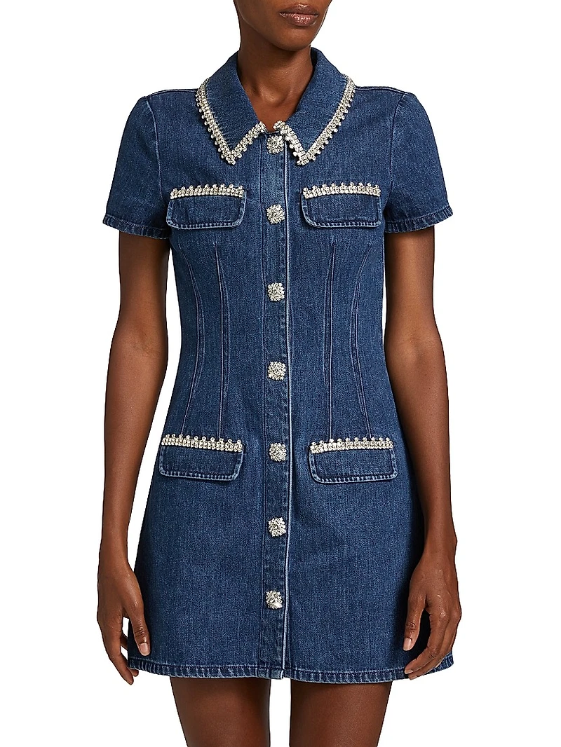 Embellished Denim Minidress