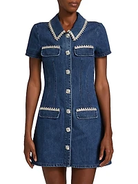 Embellished Denim Minidress