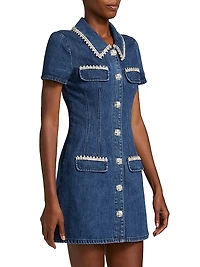 Embellished Denim Minidress