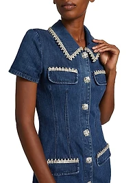 Embellished Denim Minidress
