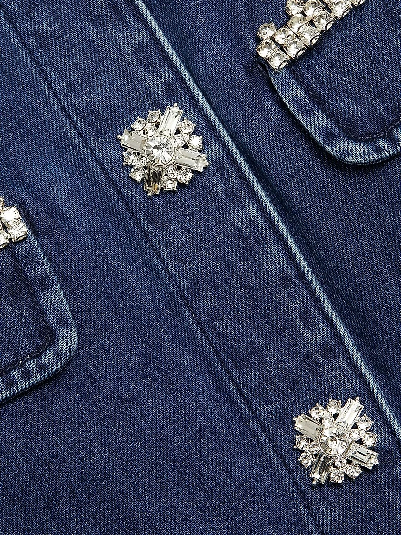 Embellished Denim Minidress