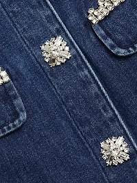 Embellished Denim Minidress