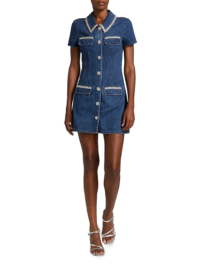 Embellished Denim Minidress
