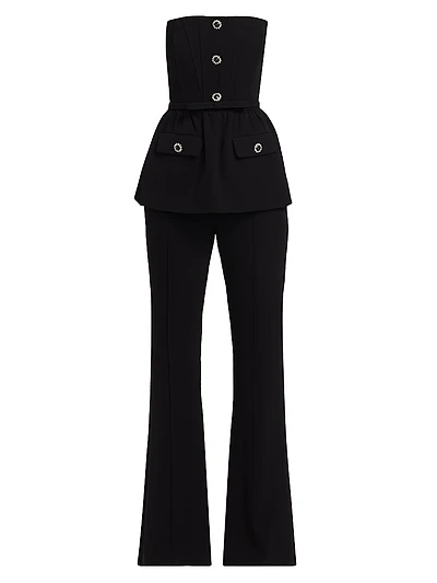 Crystal-Embellished Stretch-Crêpe Jumpsuit