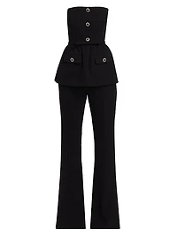 Crystal-Embellished Stretch-Crêpe Jumpsuit