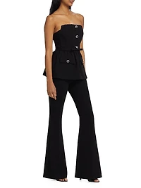 Crystal-Embellished Stretch-Crêpe Jumpsuit