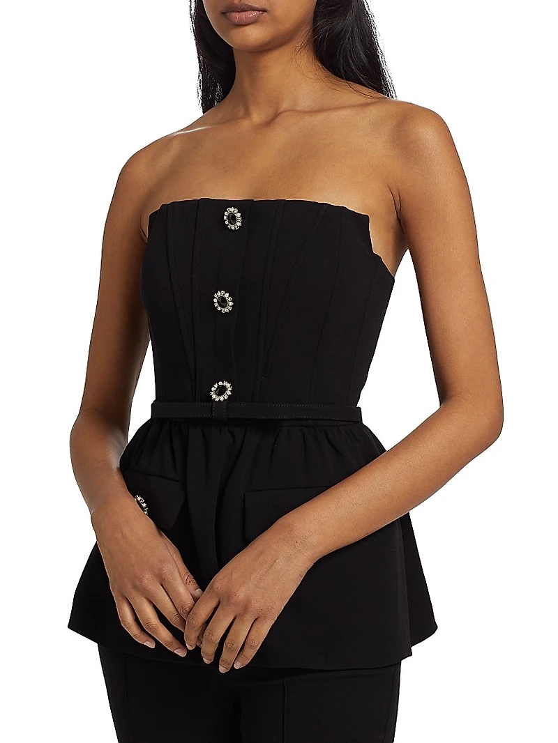 Crystal-Embellished Stretch-Crêpe Jumpsuit