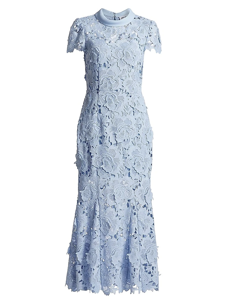 Floral Lace Fit & Flare Midi Dress