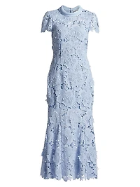 Floral Lace Fit & Flare Midi Dress