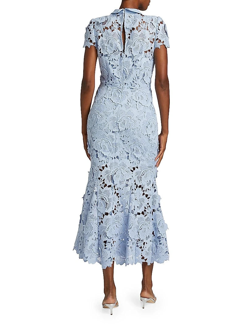 Floral Lace Fit & Flare Midi Dress