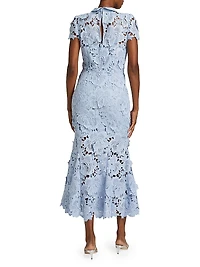 Floral Lace Fit & Flare Midi Dress