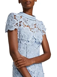 Floral Lace Fit & Flare Midi Dress