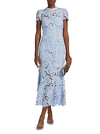 Floral Lace Fit & Flare Midi Dress