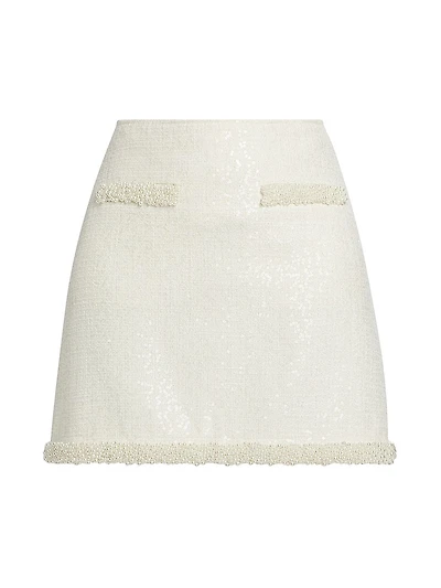 Bouclé Sequined A-Line Miniskirt