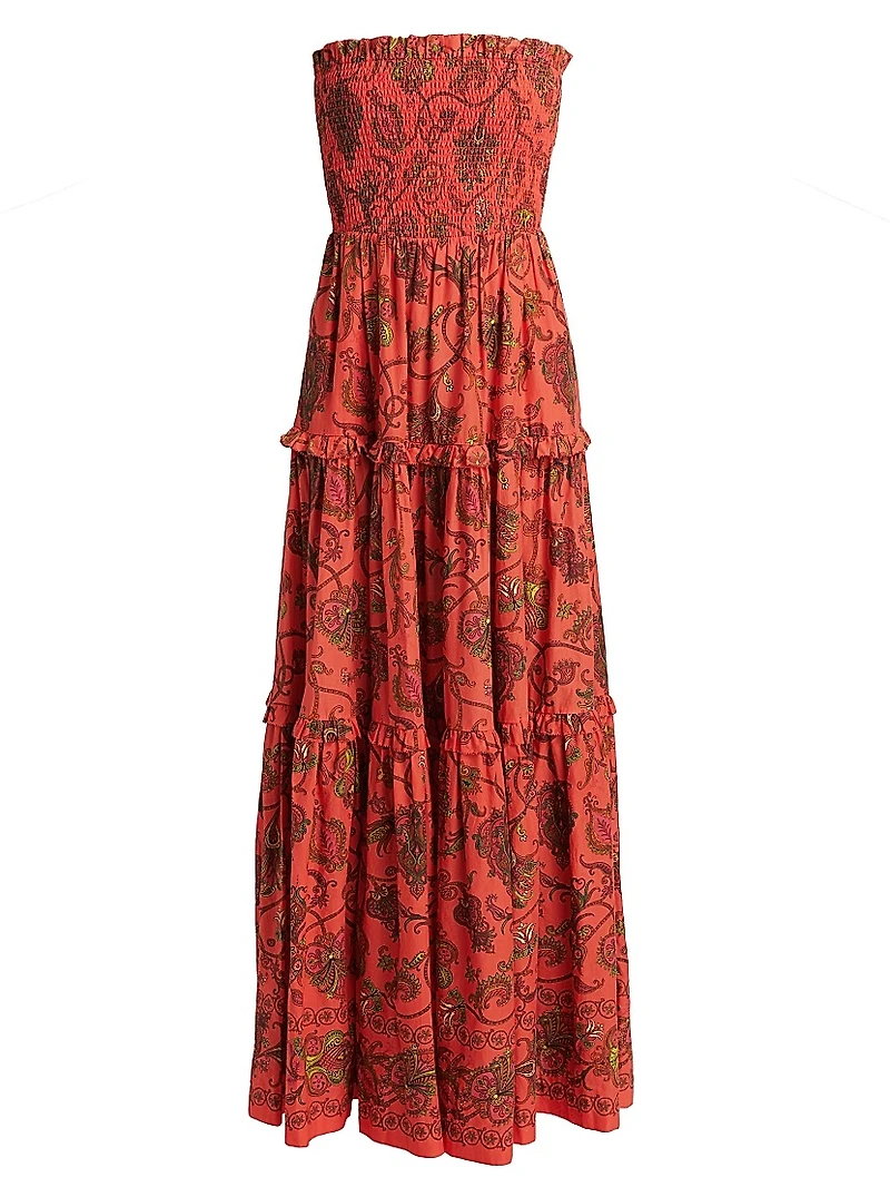Tatiana Cotton Strapless Maxi Dress