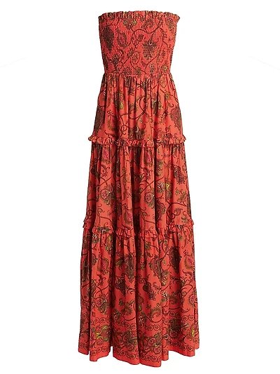 Tatiana Cotton Strapless Maxi Dress
